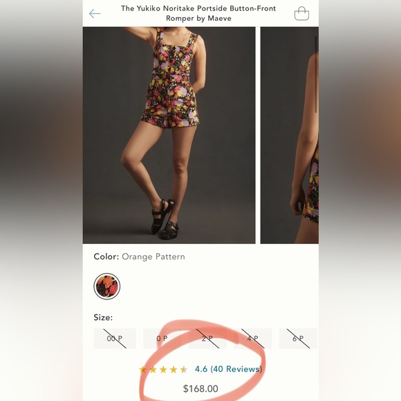 The Yukiko Noritake Portside Button Front Romper by Maeve: Anthropologie: Size 6 - Picture 7 of 7